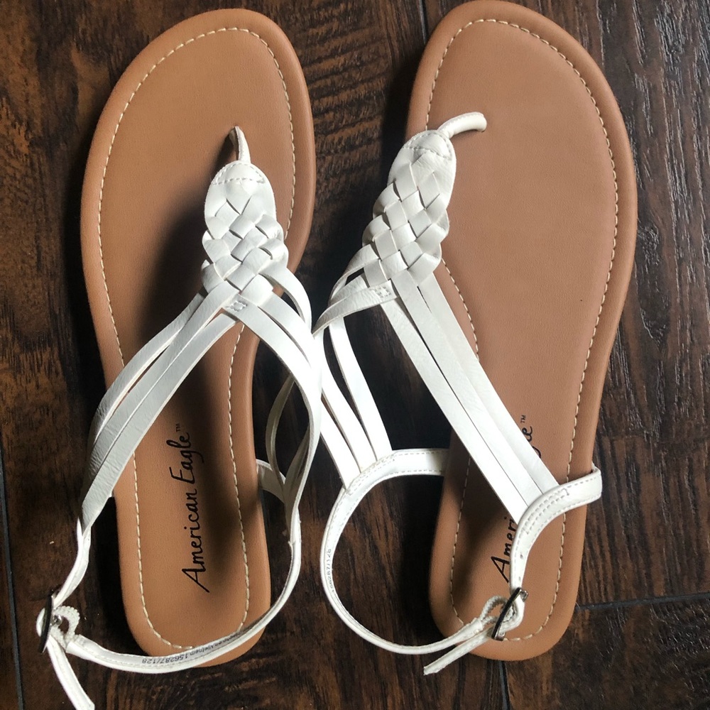 American Eagle White Sandals 8.5
